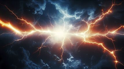 Energy lightning collision powerful illustration explosion background