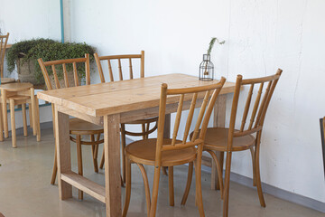 Wooden dining table for 4 people