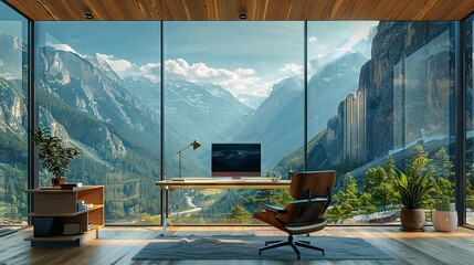 Remote work bliss in a high mountain retreat