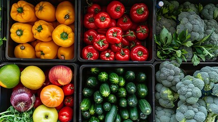 Open refrigerator stocked with vibrant produce