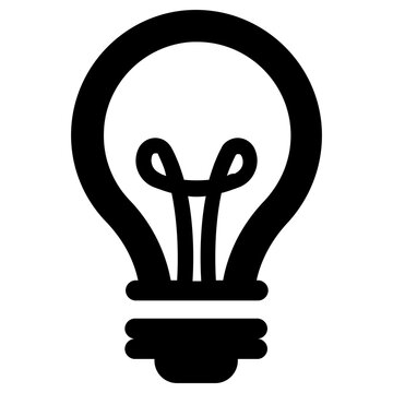 light bulb icon, simple vector design