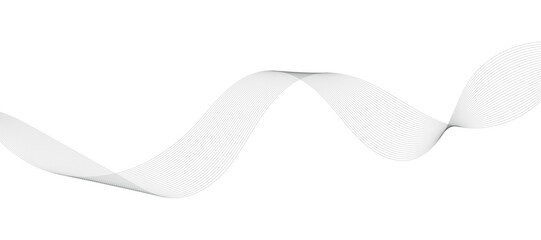 Abstract wave element for design. Digital frequency track equalizer. Stylized line art background. Vector illustration. Wave with lines created using blend tool. Curved wavy line, smooth stripe.
