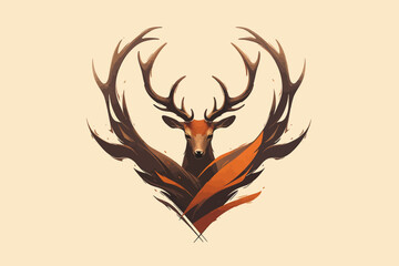 Stag Head Profile Business Icon Logo Modern Design