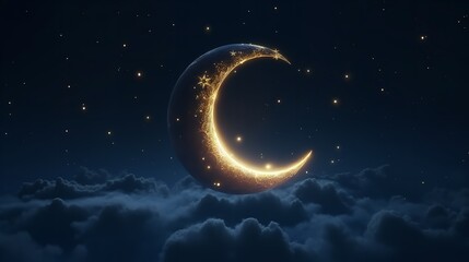 Obraz na płótnie Canvas Ramadan the Holy Month of Muslims. Crescent Shape