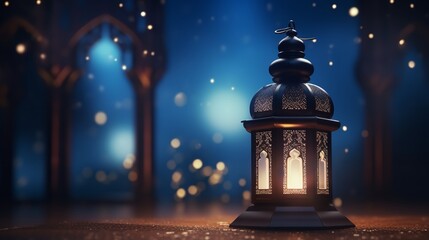 Realistic Ramadan Background with Mosque Moon