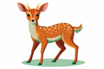 water-color-simple-deer-vector design.