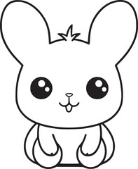 Bunny black and white vector