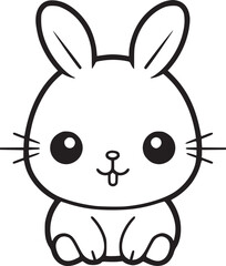 Bunny black and white vector
