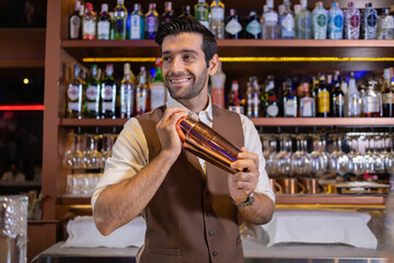 Bartender Preparing Cocktail at Upscale Bar