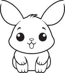 Bunny black and white vector