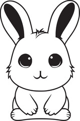 Obraz na płótnie Canvas Bunny black and white vector