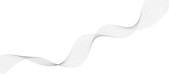 Abstract wave element for design. Digital frequency track equalizer. Stylized line art background. Vector illustration. Wave with lines created using blend tool. Curved wavy line, smooth stripe.