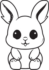 Obraz na płótnie Canvas Bunny black and white vector