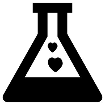 love chemistry icon, simple vector design