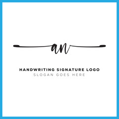 AN initials Handwriting signature logo. AN Hand drawn Calligraphy lettering Vector. AN letter real estate, beauty, photography letter logo design.