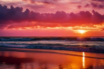 sunset on each the sea water looking soo beutiful