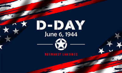 D-Day. Normandy landings concept Vector illustration. Template for background, banner, card, poster with text inscription.	
