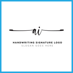 Fototapeta premium AI initials Handwriting signature logo. AI Hand drawn Calligraphy lettering Vector. AI letter real estate, beauty, photography letter logo design.
