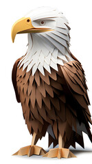 Fototapeta premium Paperstyle origami bald headed eagle, paperstyle eagle, origami animal eagle