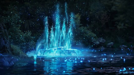 water fountain with lights 