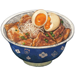 半熟卵とがっつり豚丼