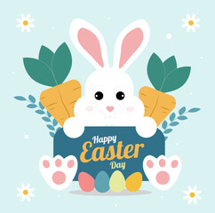Happy easter day poster greeting card illustration background design