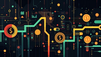 Obraz premium Craft a visual narrative that explores the synergy between currency