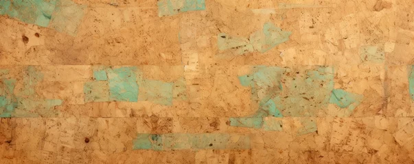 Fotobehang Verweerde muur Mint cork wallpaper texture, cork background