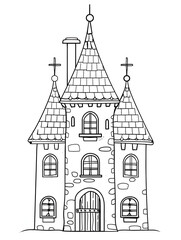 The old house or castle, image for coloring pages for girls