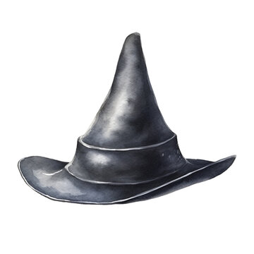 Magical depiction of a wizard’s hat in watercolor technique