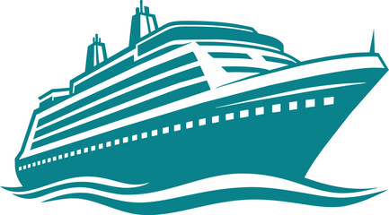 Cruise ship logo design vector illustration, 