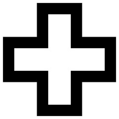 medical cross icon, simple vector design