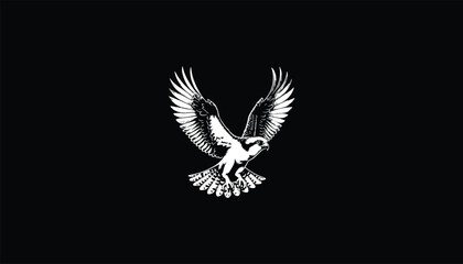 Osprey eagle flying design logo 