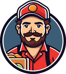cartoon character of food delivery man vector 