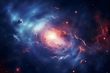 Cosmic Galaxy Exploration: A mesmerizing image of a galaxy, invoking a sense of wonder and the vastness of the universe.

 - obrazy, fototapety, plakaty