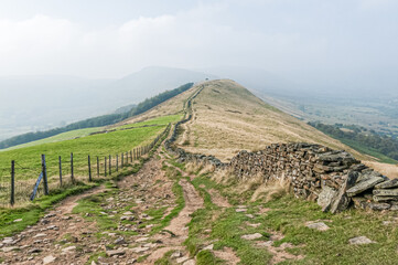 The Great Ridge footpath in Peak District National Park Derbyshire England United Kingdom UK