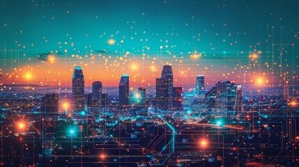 Fototapeta premium Background materials for futuristic cities with a sense of technology