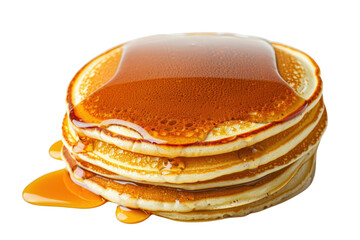
pancake with syrup, instagram style, macro photo isolated on transparent or white background Realistic daytime first person perspective