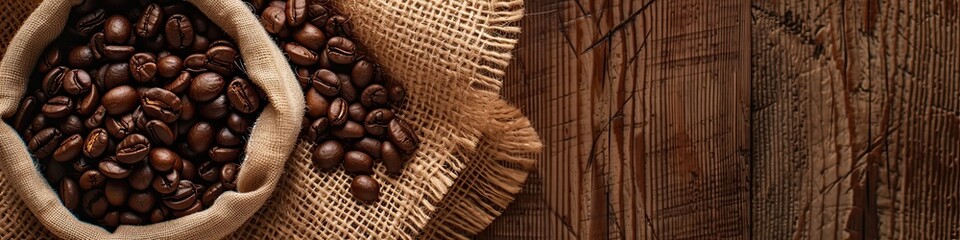 coffee beans in a hessian sack