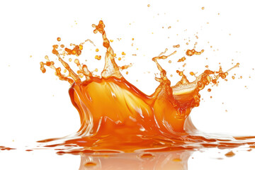 
Luscious and golden single splash of honey suspended mid air,