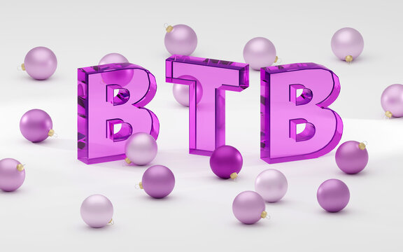 Luxury bright red sign btb 3d soft light, smooth background, 3d rendering