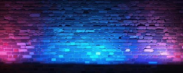 Möbelaufkleber Neon lighting in a brick wall © Zickert
