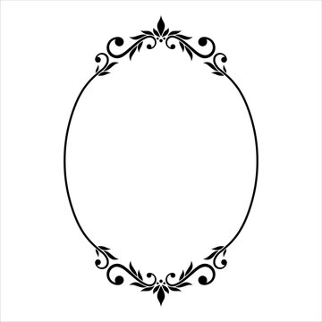 Oval Ornamental frame vector border