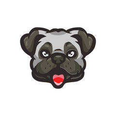 Cute pug mascot logo template