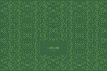floral line patter with dark green monochrome dominant color