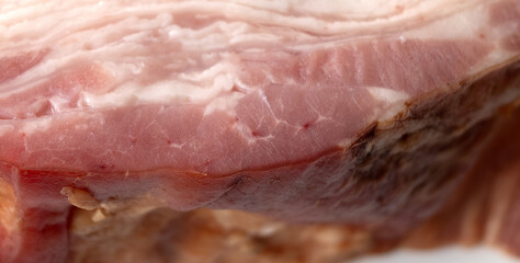 meat salted ham on white background