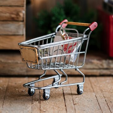decorative small shopping cart gift