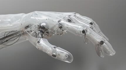 A robotic hand with a futuristic design