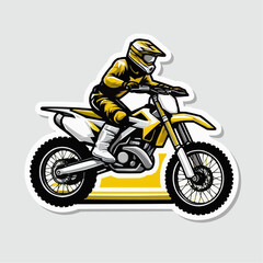 Obraz na płótnie Canvas Dirt bike sticker on a white background