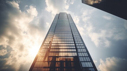 Fototapeta premium A vertical photo of a skyscraper, 